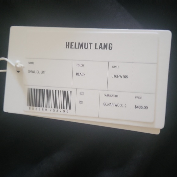 Helmut Lang 100% wool shawl collar asymmetrical zip jacket - Picture 8 of 14